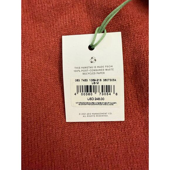 AE77 Sweater Women's Medium Rust 100% Cashmere Crewneck A. Eagle NWT - Picture 4 of 8